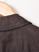 チェック柄 ステンカラーコート