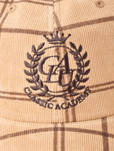 【2色展開】刺繍入り コーデュロイ キャップ 「CLASSIC ACADEMY」