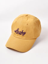 【3色展開】刺繍入り コットンキャップ Lucky
