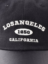 【2色展開】刺繍入り PU切り替え コットンキャップ 「LOSANGELES」
