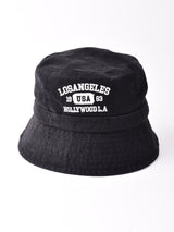 【3色展開】刺繍入り コーデュロイ バケットハット 「HOLLY WOOD L.A」