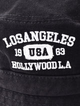 【3色展開】刺繍入り コーデュロイ バケットハット 「HOLLY WOOD L.A」