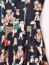 Emerald Motel ドッグ柄 ノースリーブ チロルワンピース