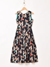 Emerald Motel ドッグ柄 ノースリーブ チロルワンピース