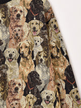 犬柄 タペストリー リブトップス