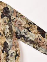 犬柄 タペストリー リブトップス