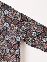 【2色展開】 総柄 タペストリー リブトップス