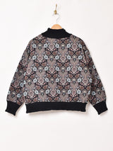 【2色展開】 総柄 タペストリー リブトップス