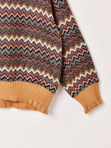 【2色展開】 総柄 タペストリー リブトップス