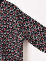 【2色展開】 花柄 タペストリー リブトップス