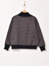 【2色展開】 花柄 タペストリー リブトップス