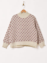 【2色展開】 花柄 タペストリー リブトップス