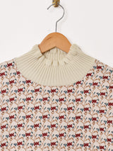 【2色展開】 花柄 タペストリー リブトップス