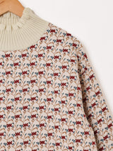 【2色展開】 花柄 タペストリー リブトップス