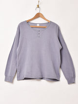 無地 ヘンリーネック 長袖Tシャツ