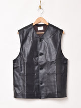【2色展開】Backers フェイクレザー ジャーキンベスト