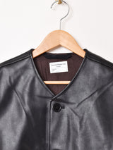 【2色展開】Backers フェイクレザー ジャーキンベスト