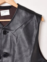 【2色展開】Backers フェイクレザー ジャーキンベスト