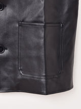 【2色展開】Backers フェイクレザー ジャーキンベスト