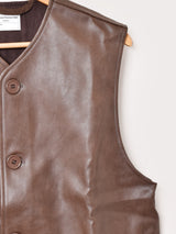 【2色展開】Backers フェイクレザー ジャーキンベスト