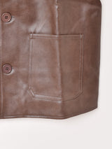 【2色展開】Backers フェイクレザー ジャーキンベスト