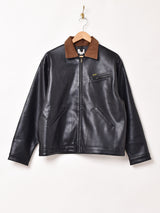 【2色展開】Backers フェイクレザー コーデュロイ襟 ワークジャケット