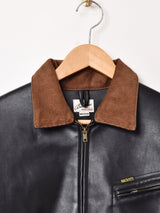 【2色展開】Backers フェイクレザー コーデュロイ襟 ワークジャケット