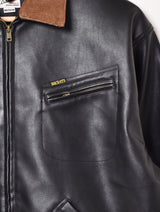 【2色展開】Backers フェイクレザー コーデュロイ襟 ワークジャケット