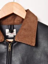 【2色展開】Backers フェイクレザー コーデュロイ襟 ワークジャケット