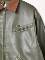 【2色展開】Backers フェイクレザー コーデュロイ襟 ワークジャケット