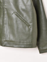 【2色展開】Backers フェイクレザー コーデュロイ襟 ワークジャケット