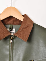 【2色展開】Backers フェイクレザー コーデュロイ襟 ワークジャケット