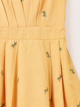 【3色展開】Elcamino 花刺繍 コーデュロイ キャミソールワンピース