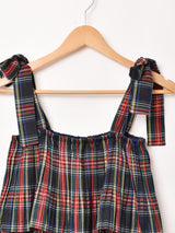 【3色展開】Meridian チェック柄 ラッフル キャミソールワンピース