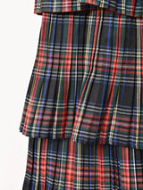 【3色展開】Meridian チェック柄 ラッフル キャミソールワンピース