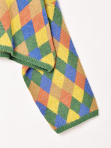 【2色展開】Meridian ダイヤ柄 クロップド ハイネックセーター