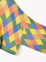 【2色展開】Meridian ダイヤ柄 クロップド ハイネックセーター