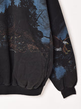 アメリカ製 ヘンリーネック アニマルプリント スウェットシャツ