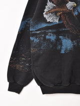 アメリカ製 ヘンリーネック アニマルプリント スウェットシャツ