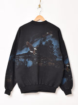 アメリカ製 ヘンリーネック アニマルプリント スウェットシャツ