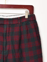 チェック柄 ウールパンツ W31
