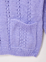 スタンドカラー カーディガン パープル