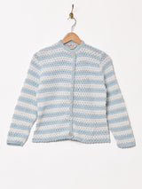 ボーダー柄 ラメ カーディガン