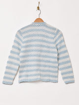 ボーダー柄 ラメ カーディガン