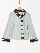 イタリア製 デザイン モヘアカーディガン