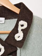 イタリア製 デザイン モヘアカーディガン