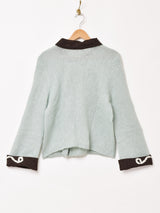 イタリア製 デザイン モヘアカーディガン