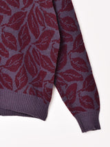 リーフ柄 カーディガン