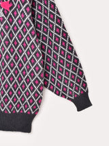 フラワー リボンモチーフ セーター