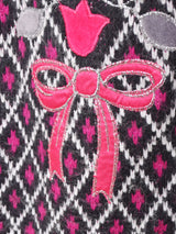 フラワー リボンモチーフ セーター